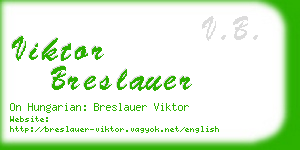 viktor breslauer business card